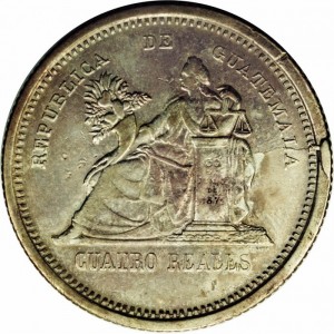 Реверс монеты Гватемала, 4 реала, 1892