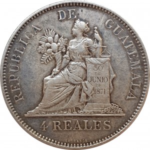 Реверс монеты Гватемала, 4 реала, 1894