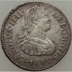 Аверс монеты Гватемала, ½ реала, 1791-1807