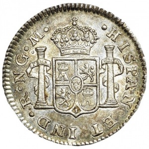 Реверс монеты Гватемала, ½ реала, 1808-1821