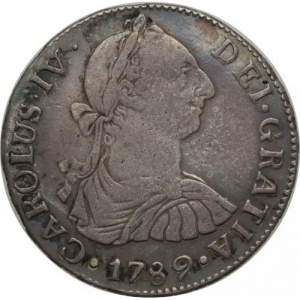 Аверс монеты Гватемала, 2 реала, 1789-1790