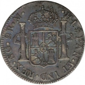 Реверс монеты Гватемала, 2 реала, 1789-1790