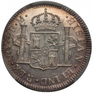 Реверс монеты Гватемала, 2 реала, 1790-1807