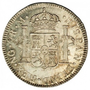 Реверс монеты Гватемала, 2 реала, 1808-1810