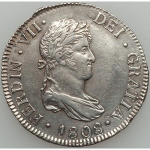 Аверс монеты Гватемала, 2 реала, 1808-1821