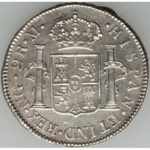 Реверс монеты Гватемала, 2 реала, 1808-1821