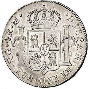 Реверс монеты Гватемала, 4 реала, 1808-1821