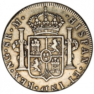 Реверс монеты Гватемала, 8 реалов, 1789-1790