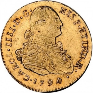 Аверс монеты Гватемала, 2 эскудо, 1794-1801