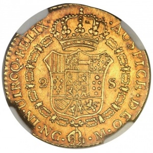 Реверс монеты Гватемала, 2 эскудо, 1808-1817