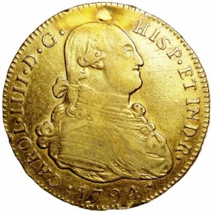 Аверс монеты Гватемала, 4 эскудо, 1794-1801