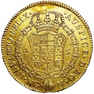 Реверс монеты Гватемала, 4 эскудо, 1794-1801