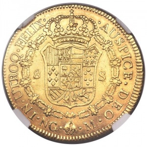 Реверс монеты Гватемала, 8 эскудо, 1789-1790