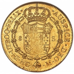 Реверс монеты Гватемала, 8 эскудо, 1808-1817