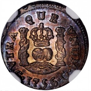 Реверс монеты Гватемала, ½ реала, 1754-1760