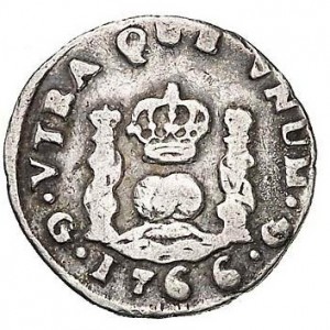 Реверс монеты Гватемала, ½ реала, 1760-1771