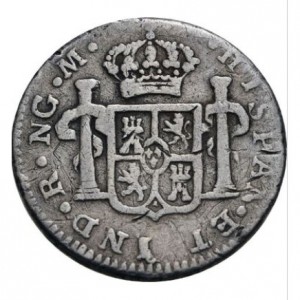 Реверс монеты Гватемала, ½ реала, 1786-1787