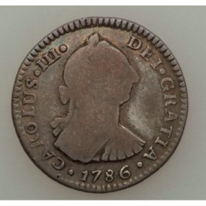 Аверс монеты Гватемала, 1 реал, 1786-1787