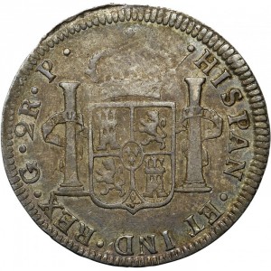 Реверс монеты Гватемала, 2 реала, 1772-1785