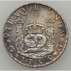 Реверс монеты Гватемала, 4 реала, 1754-1760
