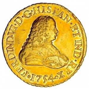 Аверс монеты Гватемала, 8 эскудо, 1754-1755