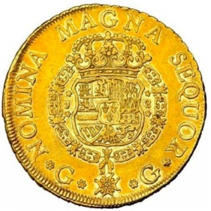 Реверс монеты Гватемала, 8 эскудо, 1754-1755