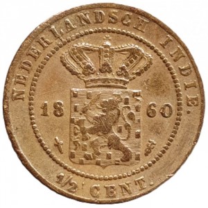 Аверс монеты Голландская Ост-Индия, ½ цента, 1856-1909