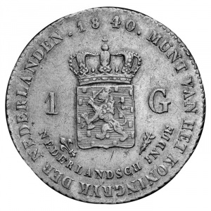 Реверс монеты Голландская Ост-Индия, 1 гульден, 1839-1840