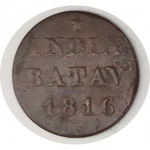 Реверс монеты Голландская Ост-Индия, 1 дуит, 1816