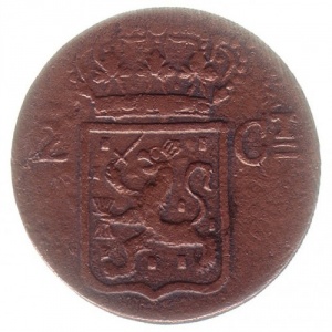 Аверс монеты Голландская Ост-Индия, 2 цента, 1833-1841