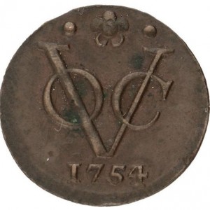 Реверс монеты Голландская Ост-Индия, ½ дуита, 1749-1770