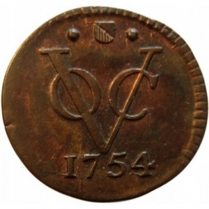 Реверс монеты Голландская Ост-Индия, ½ дуита, 1752-1770