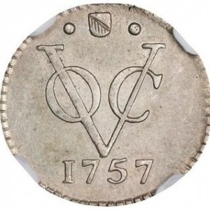 Реверс монеты Голландская Ост-Индия, ½ дуита, 1753-1794