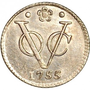Реверс монеты Голландская Ост-Индия, ½ дуита, 1755-1763
