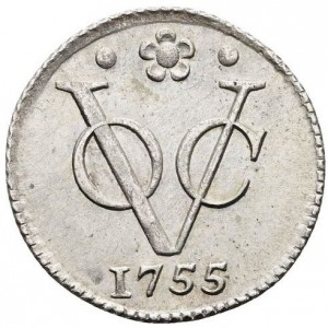 Реверс монеты Голландская Ост-Индия, 1 дуит, 1733-1763