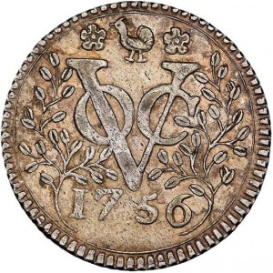 Реверс монеты Голландская Ост-Индия, 1 дуит, 1756