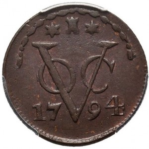 Реверс монеты Голландская Ост-Индия, 1 дуит, 1792-1794