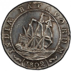 Аверс монеты Голландская Ост-Индия, ½ гульдена, 1802