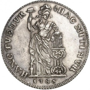 Реверс монеты Голландская Ост-Индия, 3 гульдена, 1786