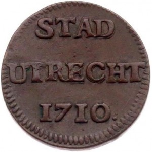 Реверс монеты Голландская республика, 1 дуит, 1710-1724