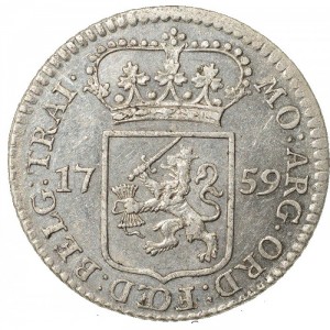 Аверс монеты Голландская республика, ¼ гульдена, 1758-1759