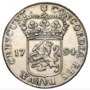 Реверс монеты Голландская республика, 1 серебряный дукат, 1739-1794