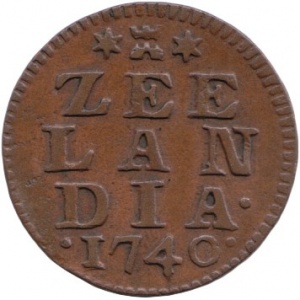 Реверс монеты Голландская республика, 1 дуит, 1724-1766