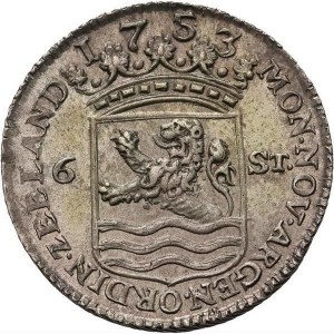 Аверс монеты Голландская республика, 6 стюверов, 1750-1793