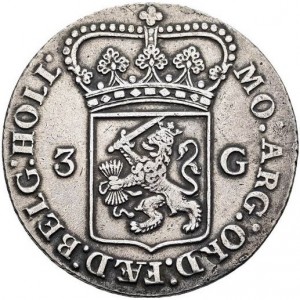 Аверс монеты Голландская республика, 3 гульдена, 1763-1794
