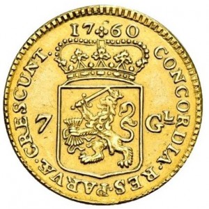 Реверс монеты Голландская республика, 7 гульденов, 1749-1763
