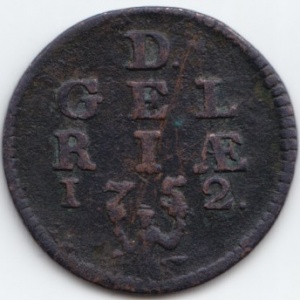 Реверс монеты Голландская республика, 1 дуит, 1739-1752