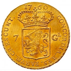 Реверс монеты Голландская республика, 7 гульденов, 1760