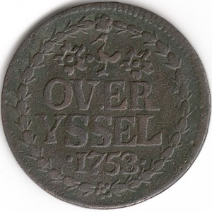 Реверс монеты Голландская республика, 1 дуит, 1753-1754
