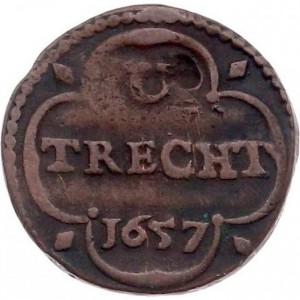 Реверс монеты Голландская республика, 1 дуит, 1657